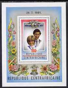 Central African Republic 1982 Birth of Prince William opt on Royal Wedding (1st issue) perf m/sheet unmounted mint, SG MS 868, Mi BL 210A