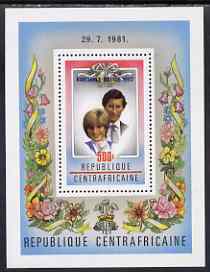 Central African Republic 1982 Birth of Prince William opt on Royal Wedding (1st issue) perf m/sheet unmounted mint, SG MS 868, Mi BL 210A