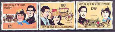 Ivory Coast 1981 Royal Wedding perf set of 3 unmounted mint, Mi 688-90