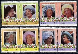 Tuvalu - Niutao 1985 Life & Times of HM Queen Mother (Leaders of the World) set of 8 values unmounted mint