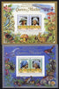 Tuvalu - Nanumea 1985 Life & Times of HM Queen Mother (Leaders of the World) the set of 2 m/sheets containing 2 x $1.00 and 2 x $4.00 values (depicts Concorde, Fungi, Butterflies, Birds & Animals) unmounted mint