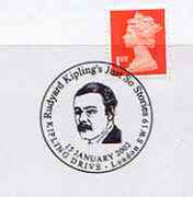 Postmark - Great Britain 2002 cover with 'Just So Stories' Kipling Drive cancel illustrated with portrait of Kipling