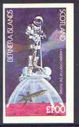 Bernera 1998 John Glenn Returned to Space opt in gold on 1978 Spacecraft (Landing Craft) imperf,souvenir sheet (£1 value) unmounted mint