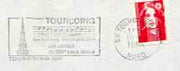 Postmark - France rectangular piece bearing French adhesive with Tourcoing illustrated cancel showing part of score of 'Vive Tourcoing, Vive ce petit Coin'