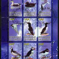 Djibouti 2010 Sea Birds perf sheetlet containing 9 values fine cto used
