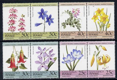 Tuvalu - Nanumaga 1985 Flowers (Leaders of the World) set of 8 values unmounted mint