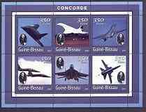 Guinea - Bissau 2001 Concorde perf sheetlet containing 6 values unmounted mint, Mi 1779-84