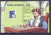 Guinea - Bissau 1988 Finlandia '88 Stamp Exhibition (Chess) perf m/sheet unmounted mint, SG MS 1073