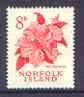 Norfolk Island 1960 Red Hibiscus 8d (from 1960 def set) unmounted mint SG 28