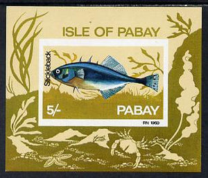 Pabay 1969 Fish 5s (Stickleback) imperf m/sheet unmounted mint
