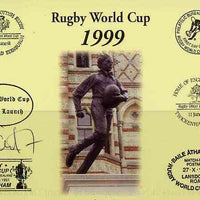 Postcard privately produced in 1999 (coloured) for the Rugby World Cup, signed by Neal Back (England - 45 caps, British Lions & Leicester) unused and pristine