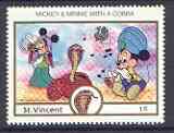St Vincent 1989 Mickey Mouse & Snake Charmer 1c from Walt Disney India 89 set, SG 1169 unmounted mint*