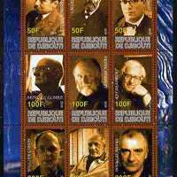 Djibouti 2010 Science Fiction Writers perf sheetlet containing 9 values unmounted mint