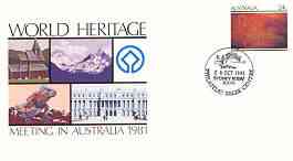 Australia 1981 World Heritage Meeting 24c postal stationery envelope with illustrated 'Sydney Harbour Bridge' first day cancellation