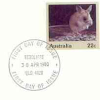 Australia 1980 Desert Hopping Mouse 22c postal stationery envelope with first day cancellation