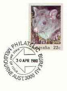 Australia 1980 Mountain Brushtail 22c postal stationery envelope with first day cancellation