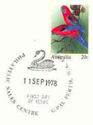 Australia 1978 Crimson Rosella 20c postal stationery envelope with first day cancel