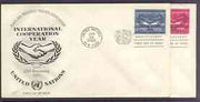 United Nations (NY) 1965 International Co-operation Year set of 2 on 2 covers with first day cancels, SG 143-44