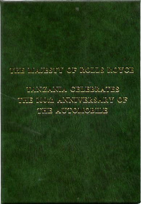 Tanzania 1986 Centenary of Motoring set of 4 values embossed in 22k gold foil in special presentation folder - limited edition of 1500 (as SG 456-9)