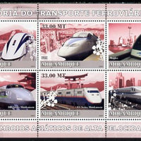 Mozambique 2009 History of Transport - Railways #06 perf sheetlet containing 6 values unmounted mint