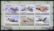 Mozambique 2009 History of Transport - Aviation #05 perf sheetlet containing 6 values unmounted mint