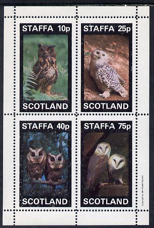 Staffa 1981 Owls #01 perf set of 4 values (10p to 75p) unmounted mint