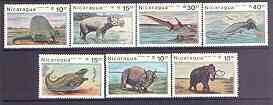 Nicaragua 1987 Prehistoric Animals complete perf set of 7 unmounted mint, SG 2863-69
