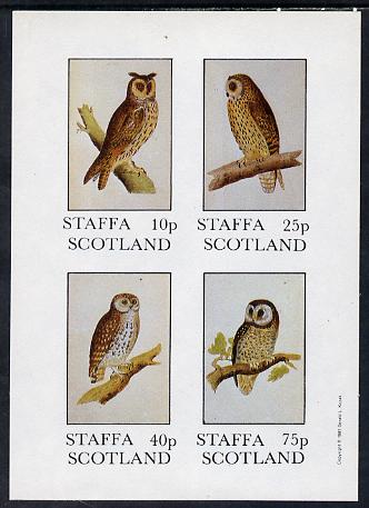 Staffa 1981 Owls #02 imperf set of 4 values (10p to 75p) unmounted mint