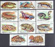 Guinea - Conakry 1977 Reptiles perf set of 11, fine cto used SG 937-47*