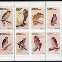 Eynhallow 1974 Owls (Universal Postal Union Centenary) perf set of 8 values unmounted mint (0.5p to 40p)
