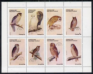 Eynhallow 1974 Owls (Universal Postal Union Centenary) perf set of 8 values unmounted mint (0.5p to 40p)