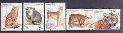 Azerbaijan 1994 Wild Cats complete perf set of 5 fine cto used*
