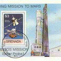 Grenada 1976 Viking & Helios Space Missions perf m/sheet fine cto used, SG MS 832