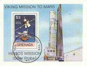 Grenada 1976 Viking & Helios Space Missions perf m/sheet fine cto used, SG MS 832