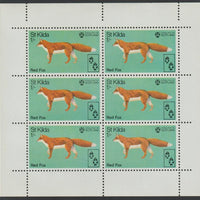 St Kilda 1970 Red Fox 1s complete perf sheetlet of 6 (from Wildlife set) unmounted mint
