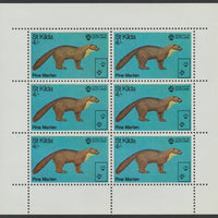 St Kilda 1970 Pine Marten 4s complete perf sheetlet of 6 (from Wildlife set) unmounted mint