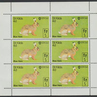 St Kilda 1970 Blue Hare 4d complete perf sheetlet of 6 (from Wildlife set) unmounted mint