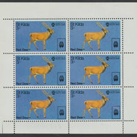 St Kilda 1970 Red Deer 3s complete perf sheetlet of 6 (from Wildlife set) unmounted mint