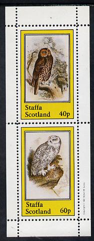 Staffa 1981 Owls #03 perf set of 2 values (40p & 60p) unmounted mint