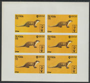 St Kilda 1970 Otter 1s6d complete imperf sheetlet of 6 (from Wildlife set) unmounted mint