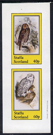 Staffa 1981 Owls #03 imperf set of 2 values (40p & 60p) unmounted mint