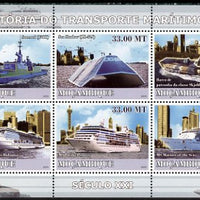 Mozambique 2009 History of Transport - Ships #06 perf sheetlet containing 6 values unmounted mint