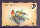 Lesotho 1988 Birds 16s Cape Weaver with red & blue shifted downwards giving a doubled design unmounted mint SG 796var*