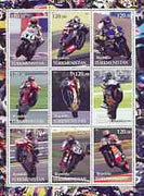 Turkmenistan 2001 Racing Motorcyclists perf sheetlet containing set of 9 values, unmounted mint