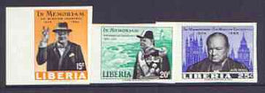 Liberia 1966 Churchill Commemoration imperf set of 3 unmounted mint, SG 924-26
