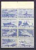 Cinderella - Britains Royal Navy set of 8 perf labels in blue, unmounted mint (produced by Polystamps)