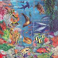 South Africa 2001 Marine Life self-adhesive sheetlet containing 10 values unmounted mint