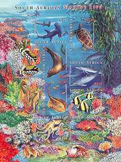 South Africa 2001 Marine Life self-adhesive sheetlet containing 10 values unmounted mint