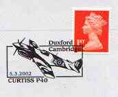 Postmark - Great Britain 2002 cover with Duxford cancel illustrated with Curtiss P40