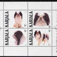 Karjala Republic 1999 Dogs perf sheetlet containing complete set of 4 unmounted mint (Japanese Spitz)